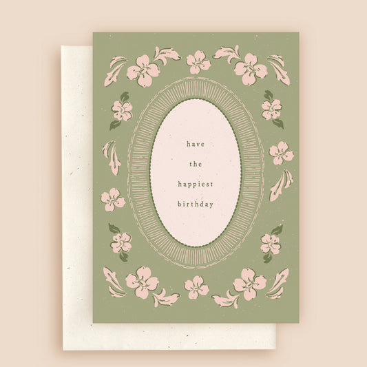 Happy Birthday Floral Greeting Card